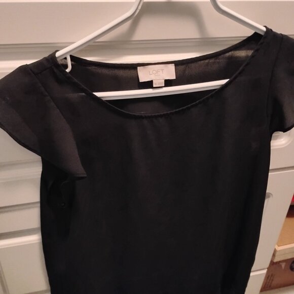 Pretty Black Blouse with Frill Sleeves - Picture 2 of 5
